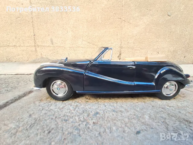 BMW 502/ 1955г. мащаб  1:18  кабрио, ретро метален колекционерски модел, снимка 4 - Колекции - 47568002