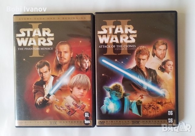 Star Wars DVD епизоди I и II "Невидима заплаха" и "Клонираните атакуват" без Бг субтитри.