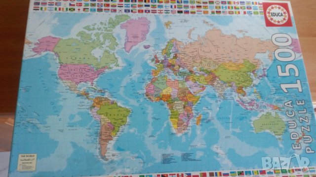 Нареден пъзел Политическа карта на света , снимка 2 - Картини - 28273167