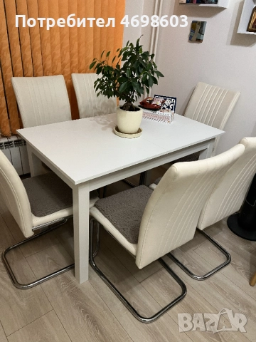 Кухненски столове, еко кожа, 6 бр., снимка 5 - Столове - 52966756