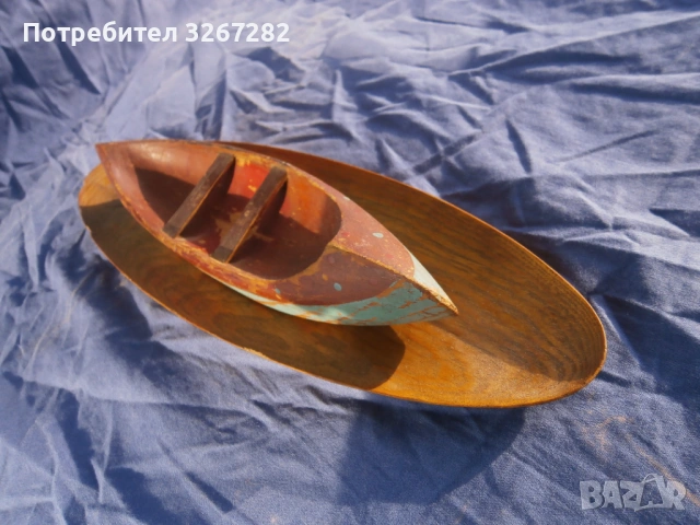 Лодка,Макет,Индианска,Кану,Пирога,Ретро, снимка 3 - Антикварни и старинни предмети - 53026065