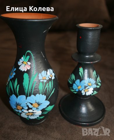 Красив нов комплект ваза и свещник , снимка 1