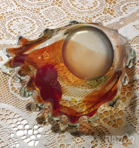 Ретро арт декор винтидж Мурано фруктиера, снимка 6 - Антикварни и старинни предмети - 39987493