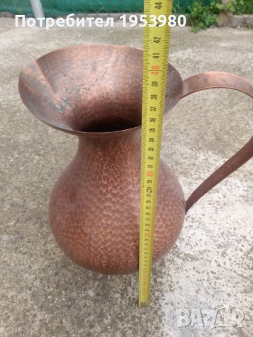 Немска медна ваза кана, снимка 2 - Антикварни и старинни предмети - 40447735