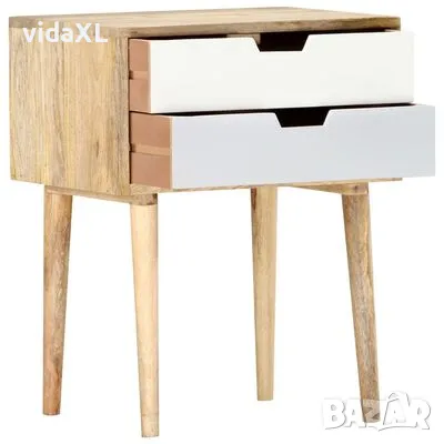 vidaXL Нощно шкафче, 47x35x59 см, мангово дърво масив（SKU:286481）, снимка 2 - Шкафове - 49513467