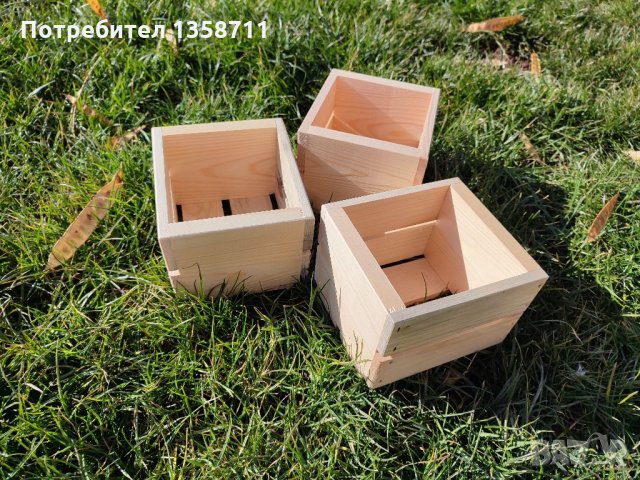Малки дървени кашпи, снимка 3 - Други - 35488546