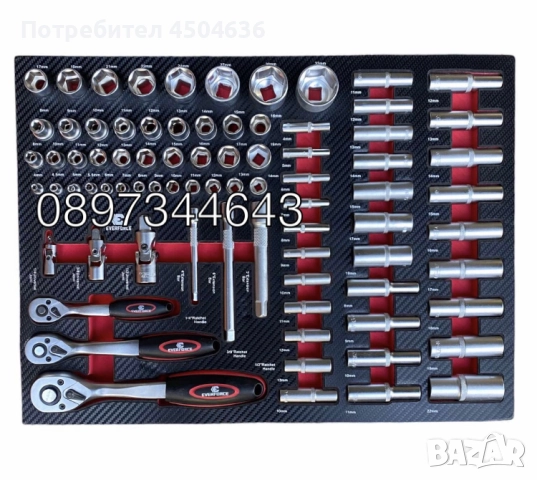 Шкаф-количка с инструменти EVERFORCE 251 части, снимка 4 - Куфари с инструменти - 51531534