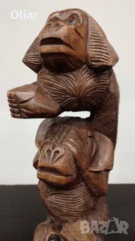 Чудесна статуетка на трите мъдри маймуни., снимка 3 - Декорация за дома - 50293249