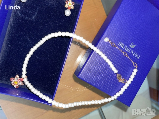Колие и обеци Swarovski, снимка 5 - Бижутерийни комплекти - 51669560