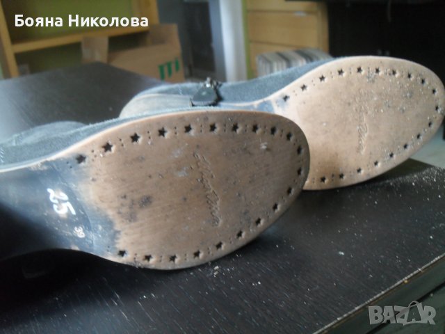 Боти TOMMY HILFIGER DENIM, сивосини, н. 39, снимка 7 - Дамски боти - 36818608