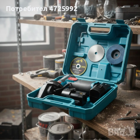 Мини ъглошлайф KraftRoyal 24V 6Ah с безчетков мотор и 2 батерии за бързо и прецизно рязане, снимка 6 - Ъглошлайфи - 53341465