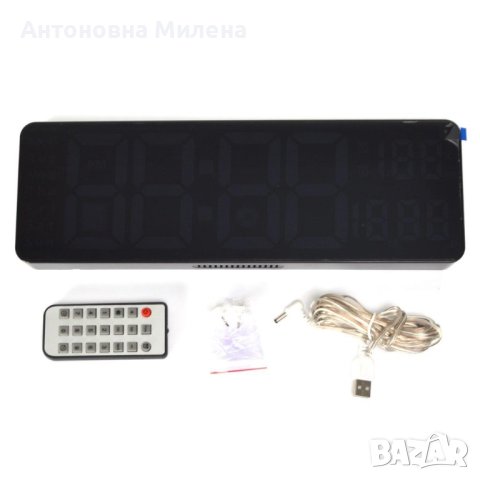 LED часовник със дистанционно , снимка 4 - Стенни часовници - 43982379