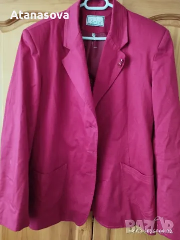 Продавам макси червено сако от висококачествен памук , снимка 2 - Сака - 49769510