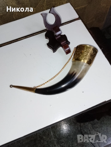 Рог за вино с поставка, снимка 3 - Декорация за дома - 35716945