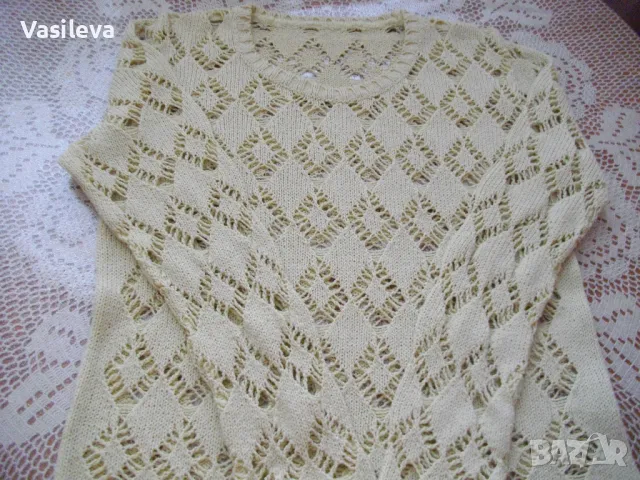 Дамска ажурена блуза с дълъг ръкав