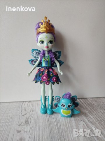 Кукла паун и любимец Енчантималс Enchantimals 12лв., снимка 5 - Кукли - 37446341