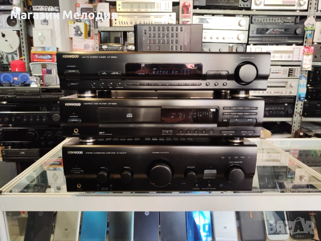 Аудиосистема Kenwood с дистанционно. Усилвател с тунер и cd player. Kenwood KA-2050R Black + Kenwood