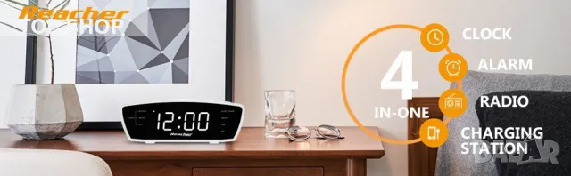 FM Радио часовник- будилник REACHER ACR- 3E, снимка 2 - Аудиосистеми - 48483632