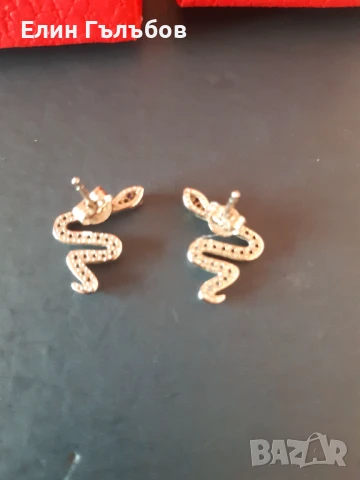 Обеци, сребърни дамски чисто нови в кутийка, снимка 3 - Обеци - 50951311