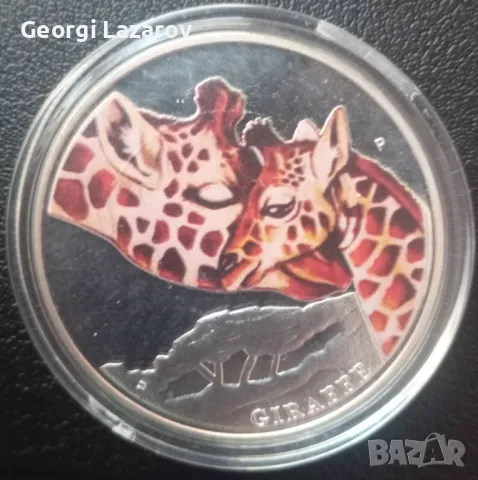 ТУВАЛИ 2014 ПЛАКЕТ .ЖИРАФИ, снимка 2 - Нумизматика и бонистика - 49453005