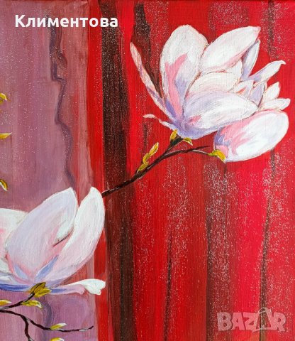 "Нежни магнолии", снимка 5 - Картини - 44053910