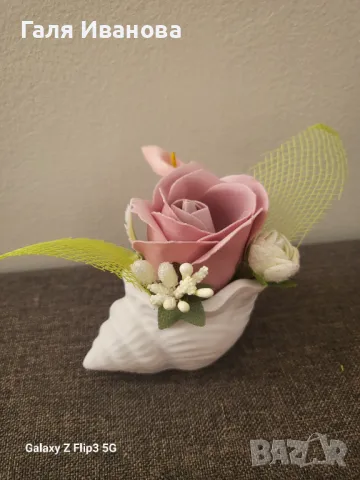 Кашпи с рози от пластичен сапун, снимка 7 - Декорация за дома - 48866916