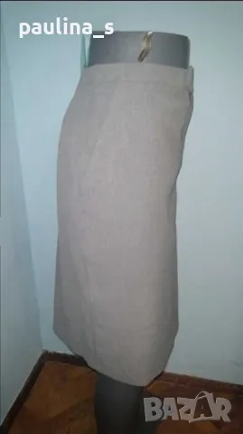 Два броя / Офис миди пола с хастар, с вълна и висока талия / за офис , снимка 12 - Поли - 31157231