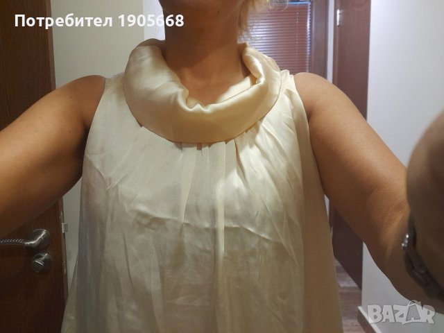 НЕЖНА РОКЛЯ ЦВЯТ ШАМПАНСКО , снимка 4 - Рокли - 38060079