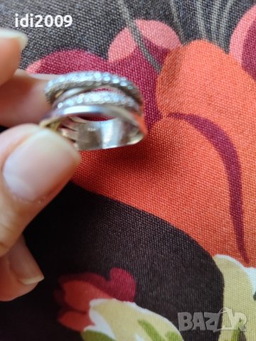 Сребърен пръстен- преплетени халки, снимка 4 - Пръстени - 43710942