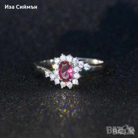 Сребърни пръстени с марказит, рубин, изумруд, сапфири, кристали, аметист, смарагд,, снимка 14 - Пръстени - 34818980