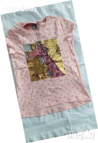Нова блузка с обръщащи се пайети, снимка 1 - Детски тениски и потници - 33664580