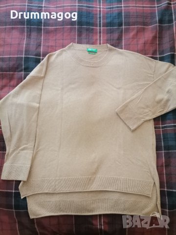 Benetton пуловер с вълна и кашмир, снимка 1 - Блузи с дълъг ръкав и пуловери - 43845576