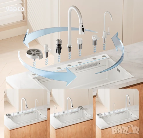 Бяла кухненска мивка с опция за пълно персонализиране, снимка 6 - Мивки - 50965457