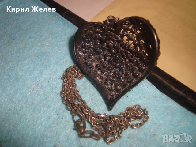 СРЦЕВИДЕН АРТ ВЕЧЕРЕН МЕДАЛЬОН МЕТАЛЕН с КРИСТАЛИ 19801, снимка 2 - Колиета, медальони, синджири - 35193809