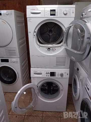 Комплект пералня и сушилня с термопомпа Бош Bosch А+++ 7кг с две години гаранция!, снимка 9 - Перални - 53253119