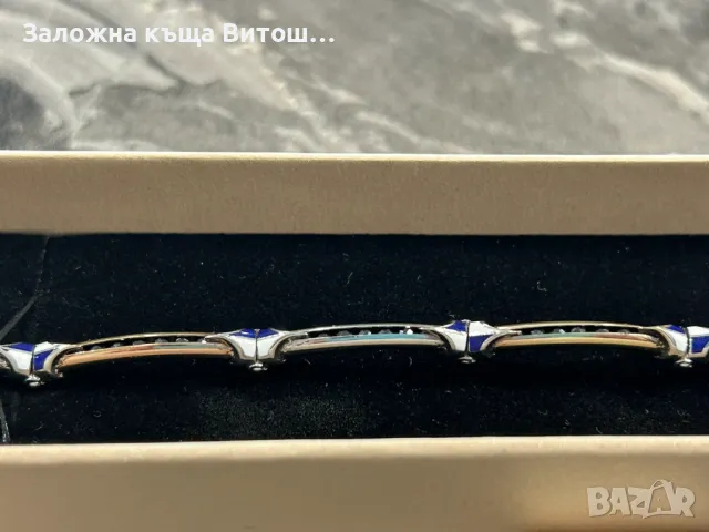 Златна гривна 14к 11.99 грама със черни камъни , снимка 8 - Гривни - 50301711