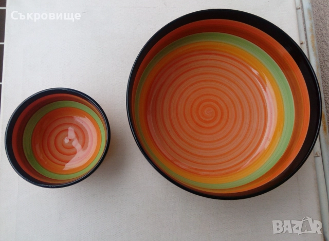 Лот шарени паници - купи подходящи за микровълнова, снимка 3 - Чинии - 52977268