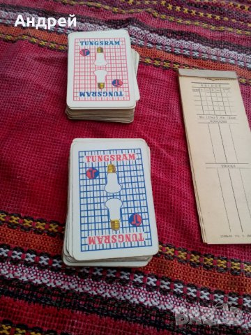 Стари карти за Бридж Tungsram, снимка 6 - Антикварни и старинни предмети - 27250814