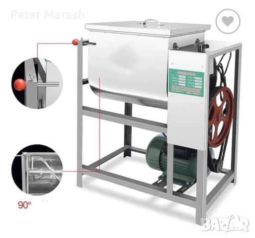 Професионална електрическа бъркалка за кайма и тесто 25кг – 2500W, Машина за месене отнеръждаема сто, снимка 4 - Други инструменти - 52222643