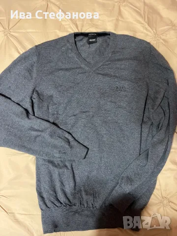 Нов 100 % оригинален тънък сив пуловер Hugo Boss , снимка 14 - Спортни дрехи, екипи - 48199350