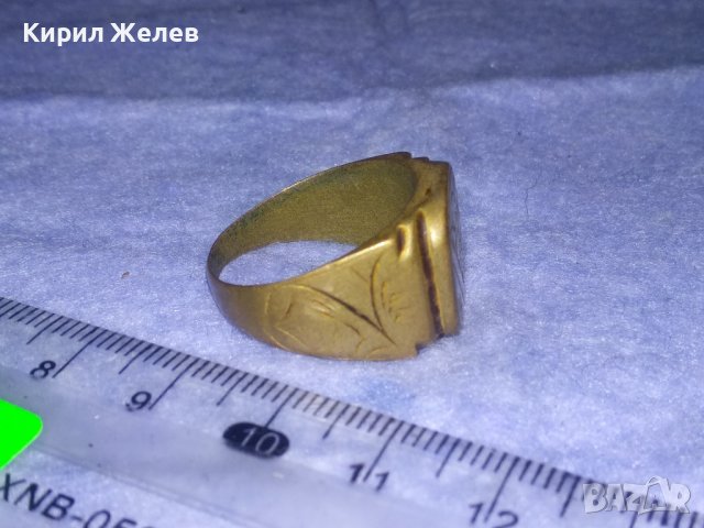СТАР ФЛОРАЛНО РЪЧНО ОРНАМЕНТИРАН ПРЪСТЕН с ПЕЧАТИ 585 и 14К СПЛАВ БРОНЗ и ЖЕЛЯЗО За КОЛЕКЦИЯ 32602, снимка 6 - Антикварни и старинни предмети - 39714948