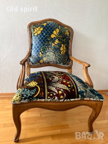 Двойка антикварни кресла – Bohème, с копринен пачуърк, снимка 4 - Антикварни и старинни предмети - 43355977