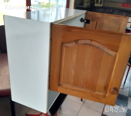 Горен двоен кухненски шкаф от масивно дърво чам с долна етажерка , снимка 3 - Други - 44033980