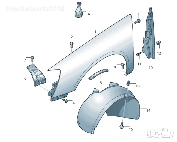 НОВ Калник Фолксваген Пасат Б6 VW Passat B6 2005-2010 преден Ляв/Десен, снимка 4 - Части - 49327516