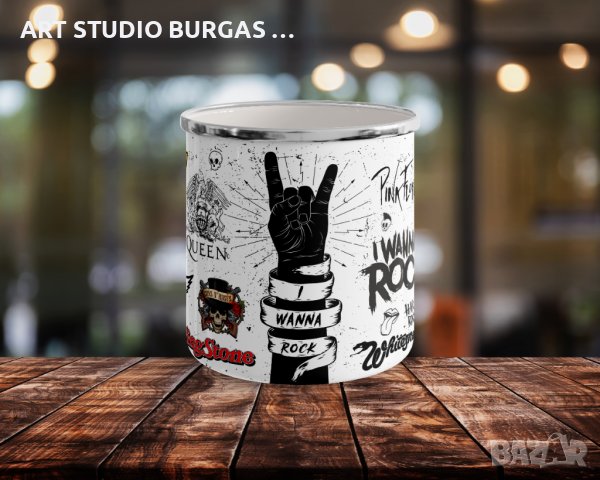 МЕТАЛНО КАНЧЕ С НАДПИС I WANNA ROCK, снимка 2 - Чаши - 36825565