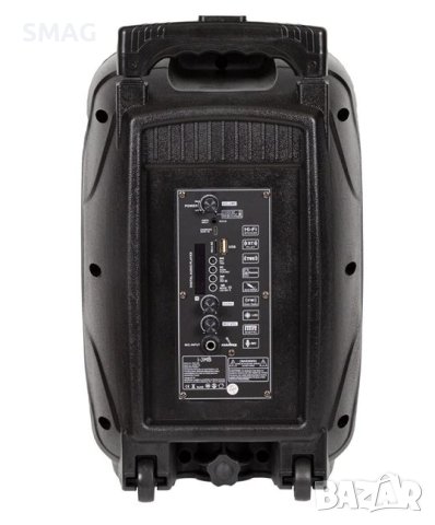 Преносима Bluetooth Тонколона високоговорител 20 W с колелца и функция за караоке черен, снимка 5 - Тонколони - 43425019
