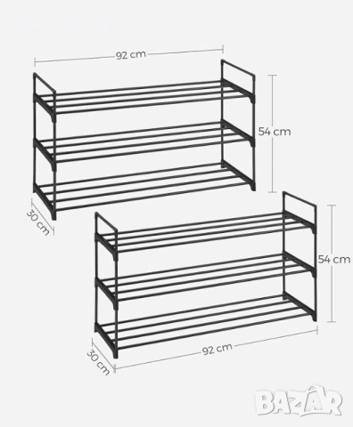 Комплект от 2 органайзера за обувки Songmics, снимка 3 - Други стоки за дома - 53177506