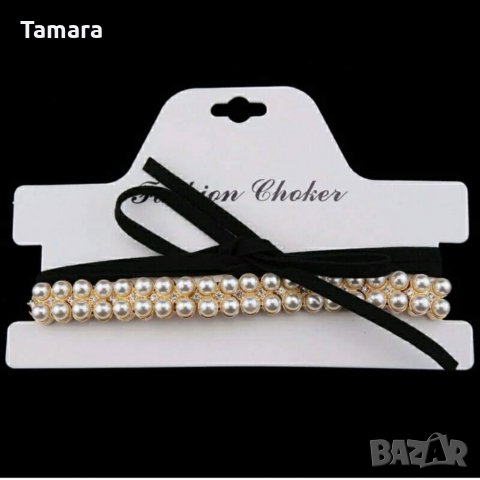Чокър с перли, снимка 2 - Колиета, медальони, синджири - 27436425