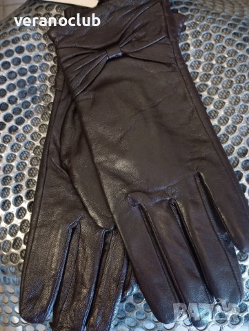 Кафяви дамски кожени ръкавици S и М, снимка 4 - Ръкавици - 43799970