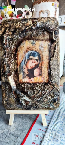 Икони на дървена основа, декупаж, снимка 1